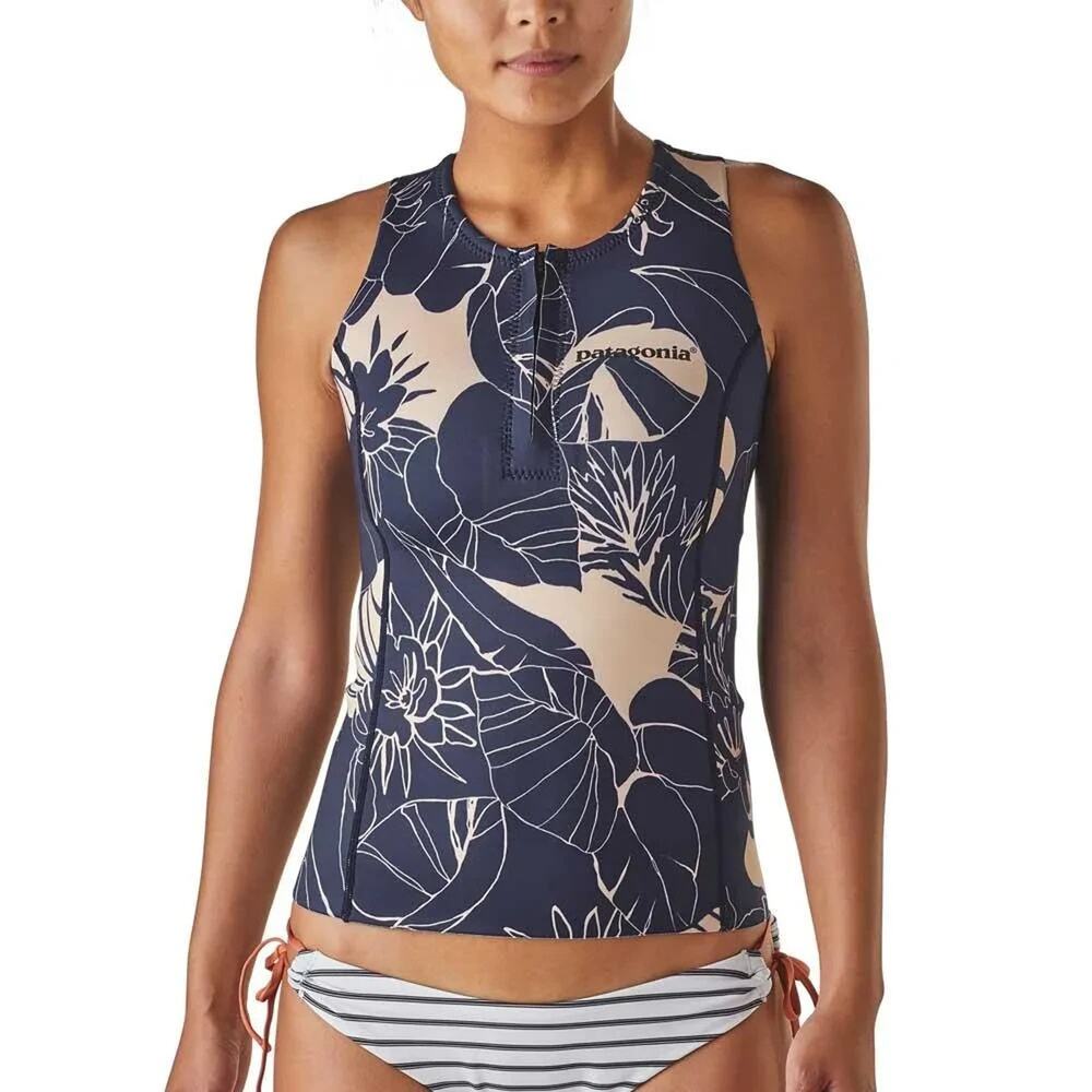 Patagonia Womens lite yulex Vest 1/4 Zip Neoprene top swim Blue Size 2 A008636